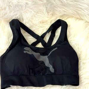 EUC Puma Black Sports Bra with Racerback Design Size‎ M